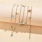 High Quality Seed Bead Multi Layer Simple Gold Chain Necklace