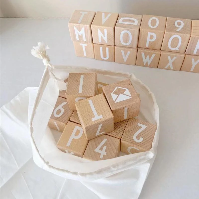 unfinished alphabet blocks