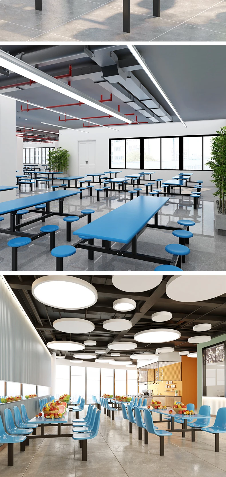 product free 3d design service custom fiberglass school restaurant student canteen dining table chair set-8