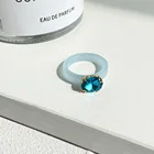 Diamond Women's Ring Rings Fashion Colored Gemstone Resin Design Cute Macaroon Diamond Trendy Women's Ring