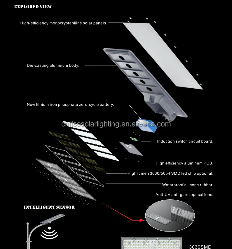 Super Bright High-Power LED Solar Street Light Lampadaires 300w Radar Sensor Municipal Engineering Outdoor Garden