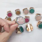 Ring Simple Faceted Round Colored Gemstone Diamond Crystal Ring Men And Women Couple Open Ring