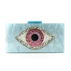 Clutches Lady Chain Shoulder Crossbody Handbag Acrylic Evil Eye Purse Women Box Evening Bags And Clutches