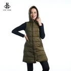 Vest Padded Vest Top Quality Customized Lady Newest Fashion Style Cotton Padded Long Vest With Hood