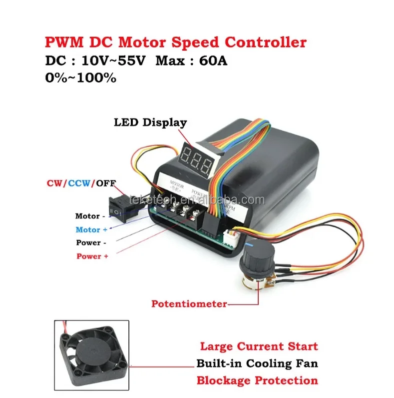 Cooling Fan, CCW, 0~100%, 10V~55V, 60A - detail 2