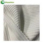 Polyester Fabric Customize Colors Knitting Bamboo Polyester Spandex Ribbed Elastic Fabric For Garment