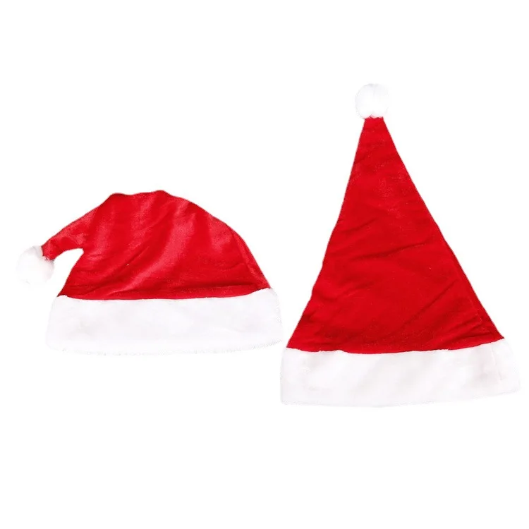wholesale Christmas decoration hat christmas party short long plush hat adult kids gold velvet fur hat