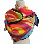 Silk Scarf Satin Silk Scarf Custom Print 110x110cm
