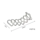 Earrings Clip China Fashion Hollow Love Shaped Earrings Ear Bone Clip Birthday Ladies Metal Earrings