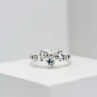 Ring Rings Free Shipping Engagement Wedding White Gold Eternity Diamond Ring Heart Shape Sterling Silver Love Rings