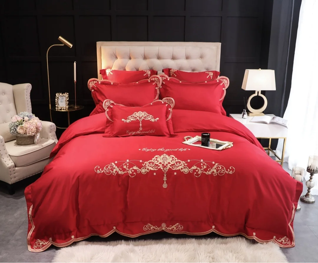 Cotton Satin Duvet Cover Bed Sheets 
