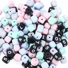 Beads BPA Free Food Grade Soft Silicone Baby Teething Alphabet Letter Beads Silicone Beads