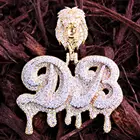 Pendant Stone Wholesale Custom Hip Hop New Design Moissanite Cz Silver Gold Plated Double Layer CEO Pendant