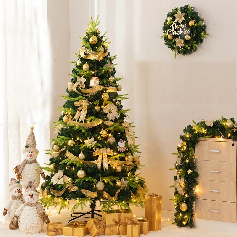 巨型圣诞装饰简约金银豪华圣诞树套装圣诞装饰圣诞人造树