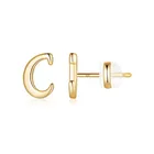 Earrings Special Design 26 Gold Letter Glossy Gold Plated Ear Studs Exquisite Small Earrings