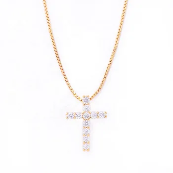 wholesale jewelry diamond jewelry cross gold necklace for women