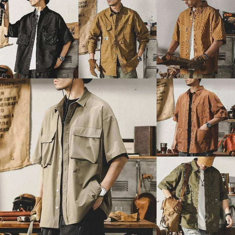 Wholesale men's short sleeve button down shirt Denim short sleeve shirt Men's two pocket Western soft work casual shirt