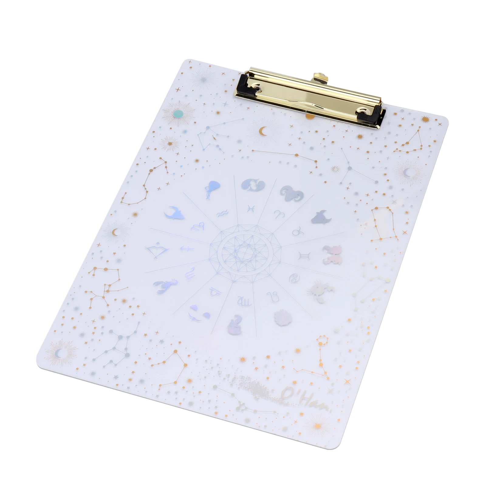 Clear transparent 8&quot;x12&quot; clipboard foil stamping plastic acrylic A4 clipboard