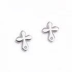 Stud Earrings White Gold Diamond CZ Tiny Cross Screw-back Stud Earrings For Children