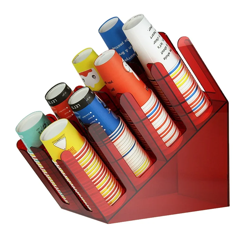Disposable Coffee Cup Organizer Fancy And Lid Holder 4 Compartment
