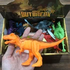 12PCS 5" Realistic Plastic Wildlife Dinosaur Farm Animals Figurines Set Sea Animal Toy Figures Christmas Birthday Gift