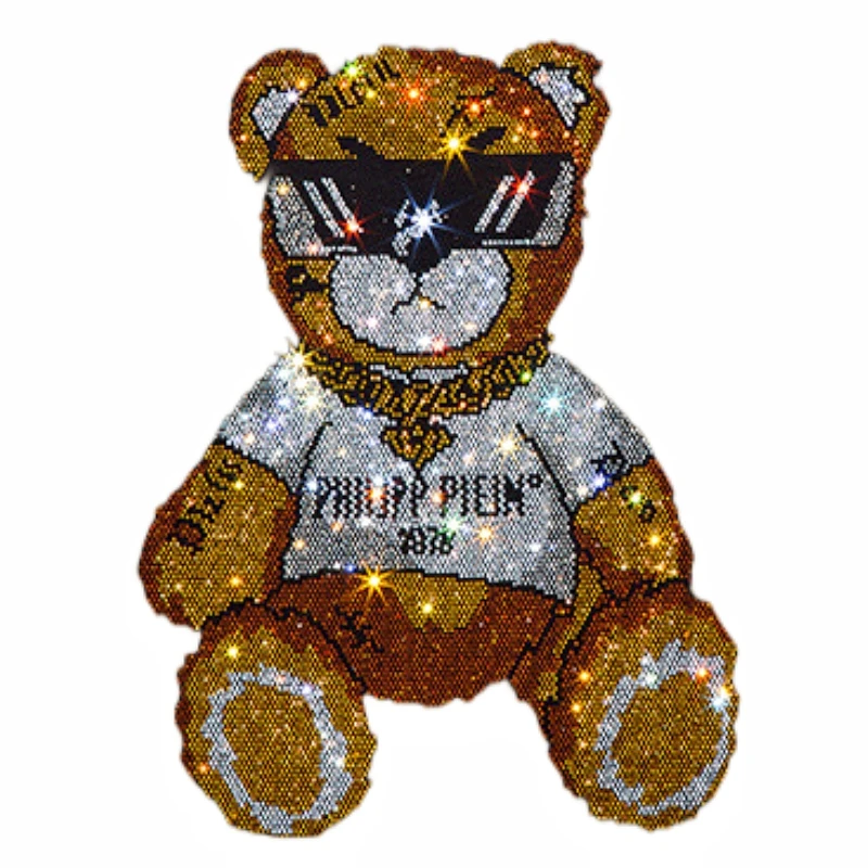 Bling Queen Crown Rhinestone Pattern heat transfer patches Custom Hotfix Rhinestone Design motif for T shirt