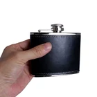 Advertising Gift Stainless Steel Leather Cover Hip Flask