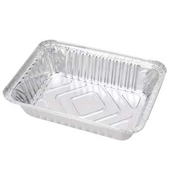 Laixin Disposable Aluminum Foil Hot Food Container With Covers Food Tray With Dome Lid