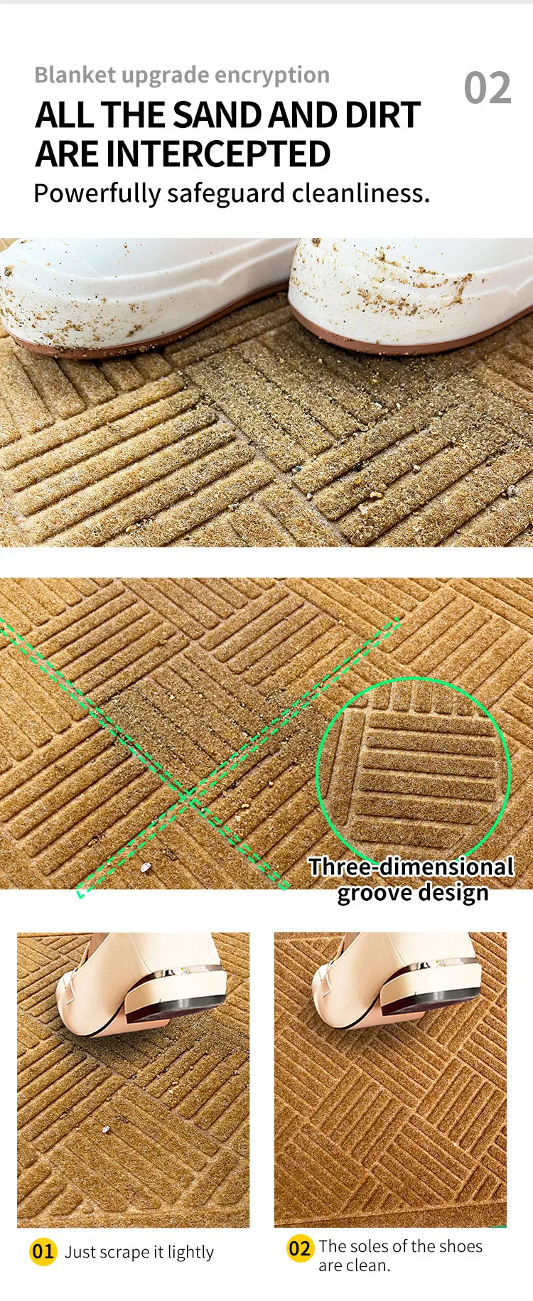 Hot Sale Custom Coconut Brown Entrance Door Mat Non-Slip Outdoor with Modern Embossed Design Washable Feature(图5) Hot Sale Custom Coconut Brown Entrance Door Mat Non-Slip Outdoor with Modern Embossed Design Washable Feature(图5)