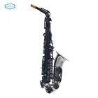 OEM/ODM Professional Matte Black Color Body Silver Bell Alto Saxophone
