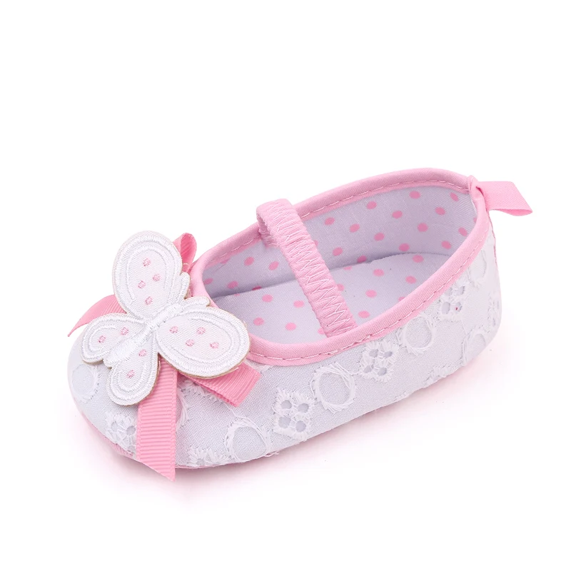 Spring and Autumn New Embroidered butterfly Princess Baby Toddler Shoes for Girls manufacture