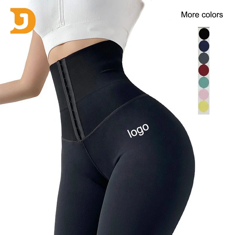 Custom Logo Gym Sportswear Women Slimming Body Shaper Waist Trainer Leggings High Waist Butt Lift Yoga Pant Leggings Ladies