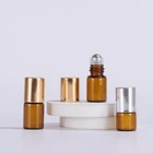 Glass Bottle Perfume Bottles For Perfumes 1ml 2ml Amber Glass Roller Bottle Ball For Perfume Oil