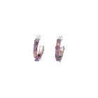 Hoop Earrings 2021 Factory Supply Fashion Multicolor Natural Stone Luxury Hoop Alloy Earrings Set For Women