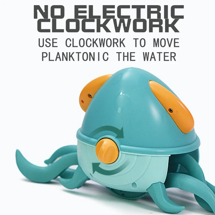 USB Rechargeable Auto Avoidance Amphibious Walking Bath Toys Crawling Crab Octopus Toys for Babies with Music Light