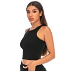 Tank Top Women's Back Keyhole Casual Fitness Short Binding Tank Crop Top Ribbed Tank Top
