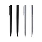 Black Pen Custom Logo Black And White Simple Style Twist Action Slim Plastic Ballpoint Pen