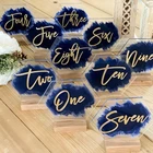 Wedding Wedding Painted Back Acrylic Hexagon Table Number Holder