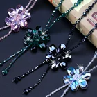 Pendant Necklace Autumn And Winter Fashion Petal Tassel Pendant Chain Long Temperament Crystal Necklace