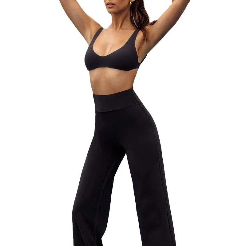 Women's Summer Yoga Clothing Fitness Clothing Suit Double Sided Brushed Exercise Running