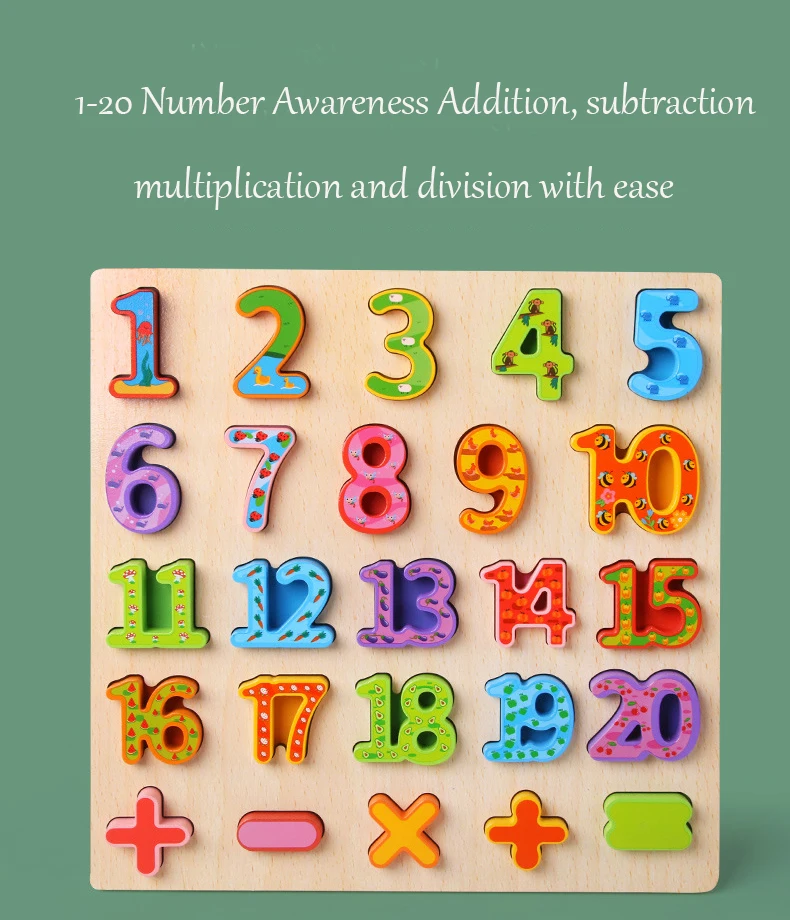 Échantillon gratuit Puzzle alphabet en bois ABC Lettres et chiffres Puzzles pour les tout-petits Jouets d'apprentissage préscolaire pour enfants Puzzle Fabrication de cadeaux