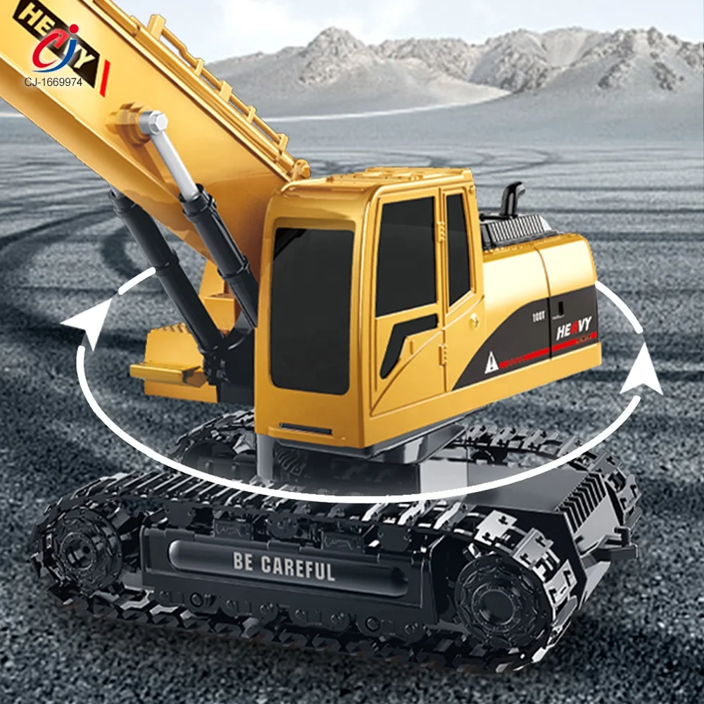 Chengji kid toys manufacturer 1:24 remote control diecast excavator rc toy engineering toy excavator for sale