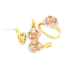 Fashion Jewelry Set Factory Price Fashion 925 Sterling Silver Engagement Jewelry Set CZ Fine Jewelry With Gold Plated