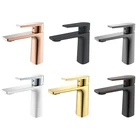 Water Faucet PVD Plated Hot Cold Function Single Handle Bathroom Sink Solid Brass Mixer Water Tap Basin Faucet