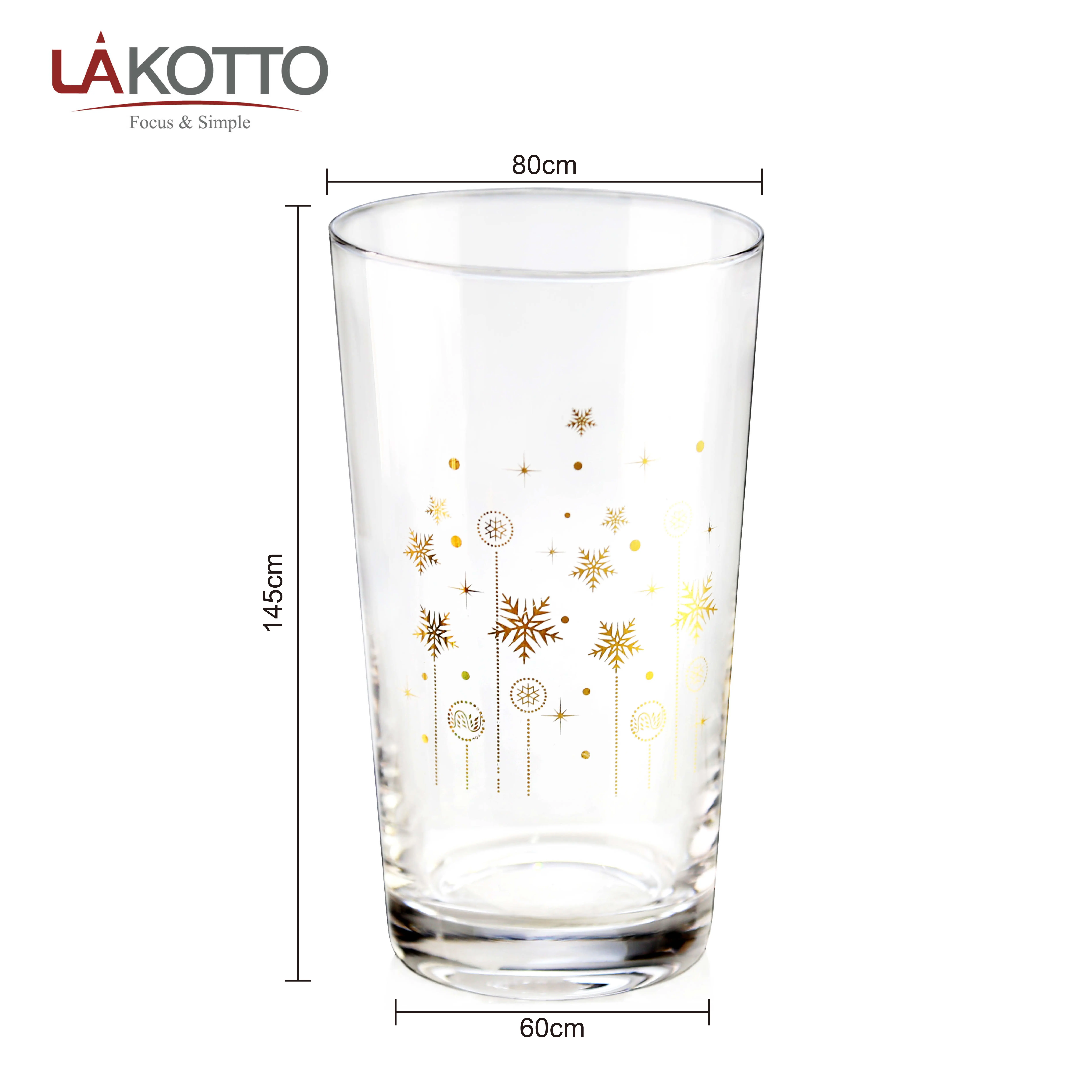 High Quality cold coffee 540ml juice tumbler with gold decal christmas cup