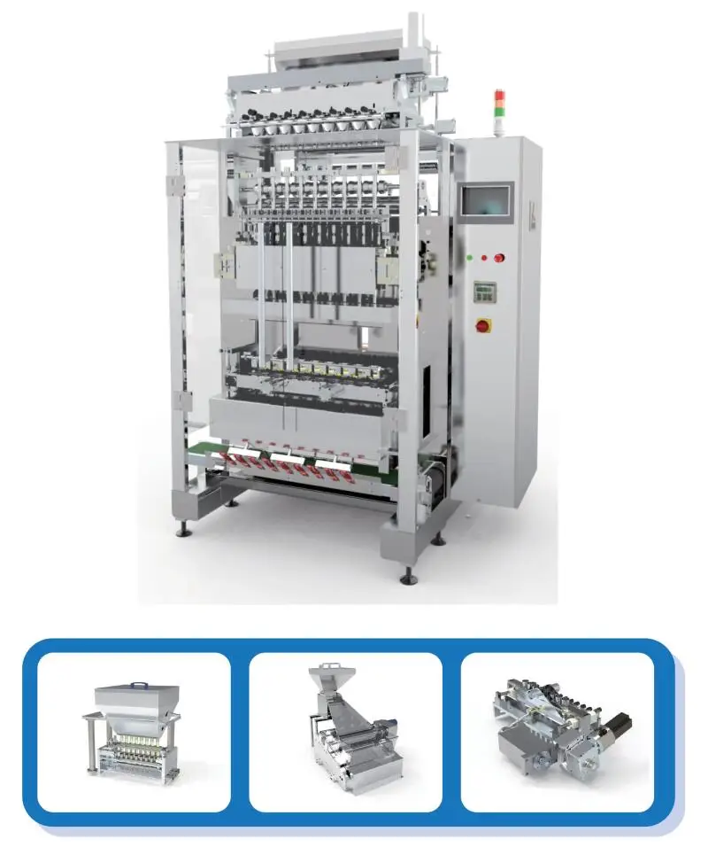 Automatic Multi Lane Packing Machine with 30-50bag/min/lane Speed Energy Saving and Easy To Operate for Liquid Sachet Packaging