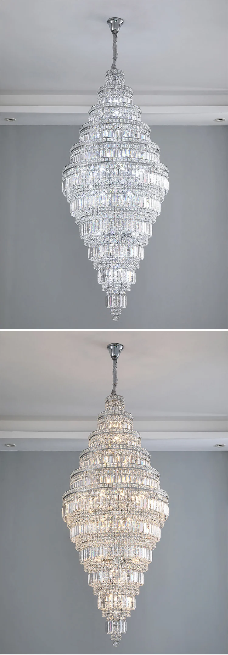 CPL-121 Modern Indoor Decoration Pendant Light Villa Hotel Lobby Custom Crystal Luxury Ceiling Chandelier factory
