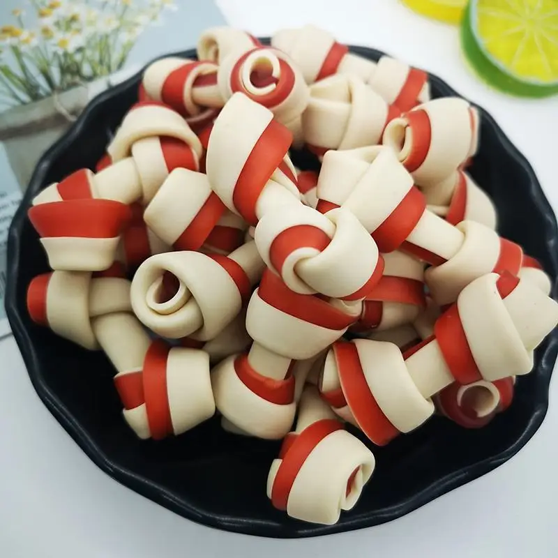 product cross border chicken knot bone dog snacks for puppy training rewards with grinding stick and special european customization-0