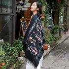 Scarf Scarf Embroidery Flower Tassels Warm Stylish Multicolor Oem Women Custom Cashmere Scarf Shawl