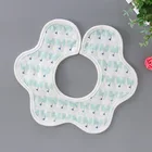 100% Cartoon Petal Collar Saliva Towel 100% Cotton New Born Baby Bib